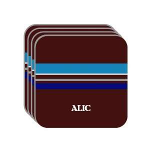 Personal Name Gift   ALIC Set of 4 Mini Mousepad Coasters (blue 