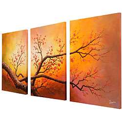 Hand painted Oil on Gallery wrapped Canvas Art (Set of 3)   