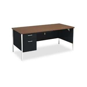 HON® 34000 Series Single Pedestal Metal Desk for L Workstation 