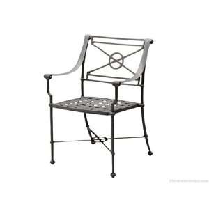  Woodard Delphi Cast Aluminum Dining Arm Patio Chair Black 