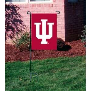  INDIANA HOOSIERS OFFICIAL LOGO GARDEN FLAG + STAND Sports 