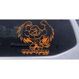 Orange 10in X 10.8in    Muscular Bald Eagle Animals Car Window Wall 
