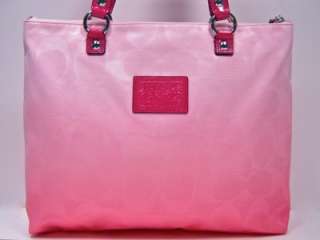 New NWT Coach Poppy Signature Floral Flower Glam Tote Purse Pink 16340 