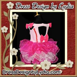   Girl Pink Halter High Glitz Handmade Easter Pageant Cupcake Dress 4 5Y