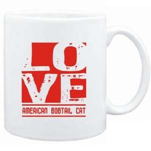    Mug White  LOVE American Bobtail  Cats