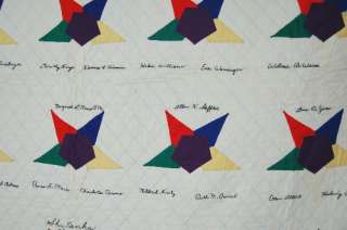 ORDER of the EASTERN STAR Antique Signature Quilt DATED  