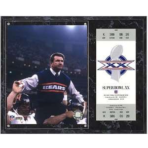   Chicago Bears Super Bowl XX Mike Ditka Plaque with Replica Ticket