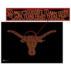 Texas Longhorns Fight Song Lyric Logo Poster  