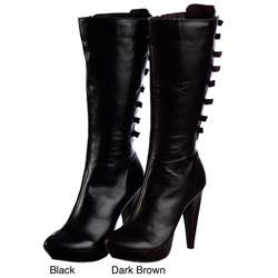   Lips Womens Torrent Knee High Buckle embellished Boots FINAL SALE