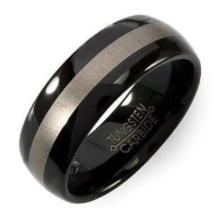 Carbide Mens Ladies Unisex Ring Wedding Band 8MM Black Plating Shiny 