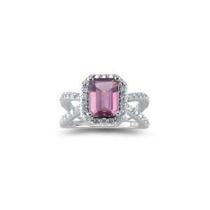  0.63 Ct Diamond & 1.10 Cts Pink Tourmaline Ring in 14K 