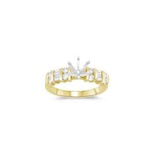  0.44 Cts Diamond Ring Setting in 14K Yellow Gold 7.5 