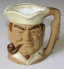 clay pottery revolutionary man pipe smoking sm pitcher expedited 