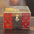 Mango Wood Handcrafted Jaipur Jade Brass Box (India)  