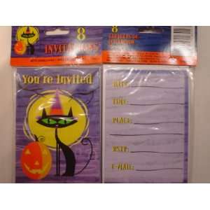  Halloween Moon Cat Invitations 8 Count Party Supply Toys & Games