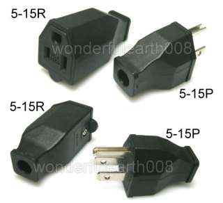 NEMA 5 15P, 5 15R Plug and Receptacle US Grounded Power Cable Cord 