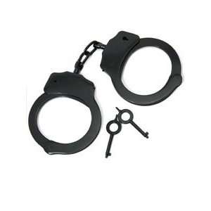  Metal Handcuffs Double Locking   Black 