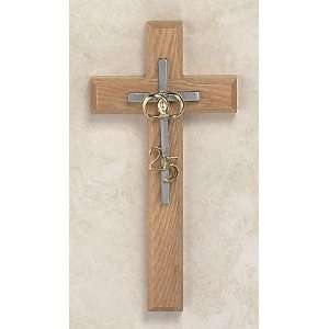 Gold Plated 25th Anniversary Oak Wall Cross Fine Religious Gifts 