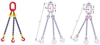 Lifting/Hoist/Chain Sling 3legs,8mmx5WLL3.1 2.1T New  