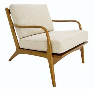 Mid Century Danish Modern Lounge Chair New Upholstery Foam.  
