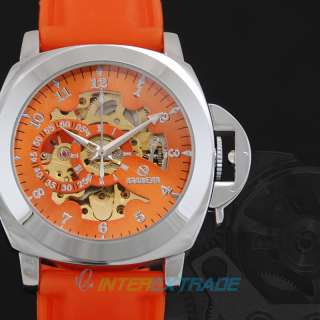 New Dynamic Orange Soft Rubber Racing Skate Men Auto Mechanical Wrist 