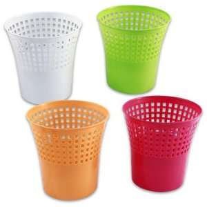  4pc Assorted 9.75H Plastic Round Waste Baskets Kitchen 