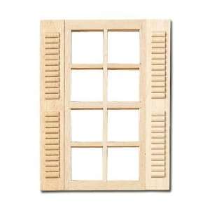   Miniature 1/2 Scale 8 Light Window with Shutters Toys & Games