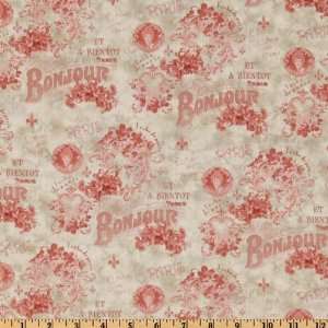  44 Wide De Paris Bonjour Rose Fabric By The Yard Arts 