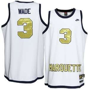  Nike Marquette Golden Eagles #3 Dwyane Wade White Tackle 