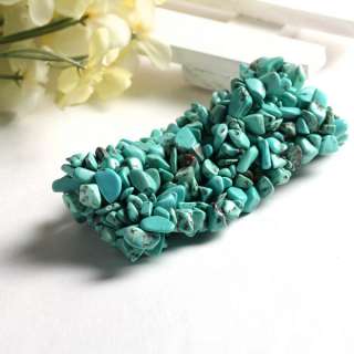 Howlite Turquoise Chip Beads Stretch Bangle Bracelet 7  