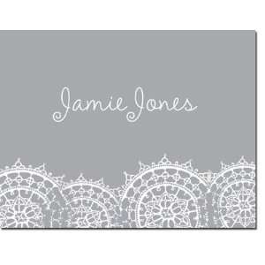  Noteworthy Collections   Stationery (Lace Lined Grey 