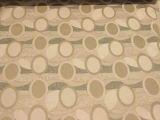 Modern Retro Wave Circles Upholstery Fabric Tan BTY  