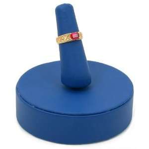   Blue Leather Finger Ring Display Jewelry Case Stand 3