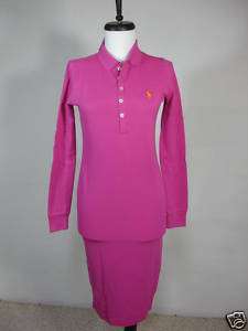 Ralph Lauren Womens DRESS L/S Mesh Pink XS S M L XL NWT  