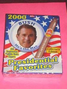 BUSH 2000 PRESIDENTIAL BUBBLE GUM CIGARS IN SEALED BOX  