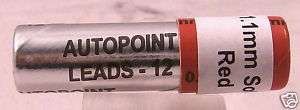 Autopoint Lead 1.1mm short leads 1 3/8 RED  