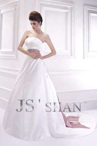   Empire Sash Satin Strapless A line Bridal Gown Wedding Dress,Custom