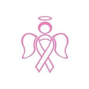 RIBBON ANGEL Breast cancer awareness   6 Light Soft Pink   Vinyl Car 