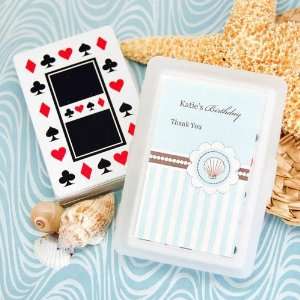 Beach Themed Playing Cards with Personalized Labels