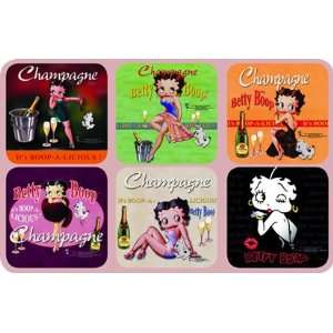   Betty Boop Cork Back Coasters Champagne Dog Pudgy
