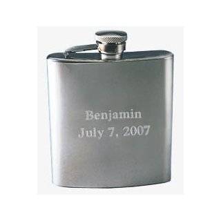 PERSONALIZED Engraved 7 Ounce STAINLESS STEEL Liquor FLASK Speakeasy 