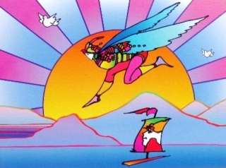 Winged Flyer with Sunrise Ver. II, Ltd Ed Lithograph, Peter Max 