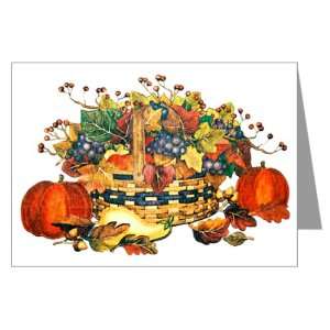 Greeting Cards (20 Pack) Thanksgiving Harvest Basket Pumpkins Fall 