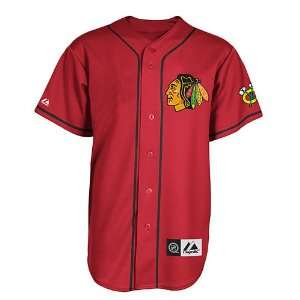  Chicago Blackhawks Button Front Baseball Jersey Sports 