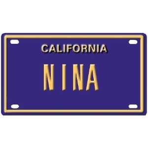    Nina Mini Personalized California License Plate 