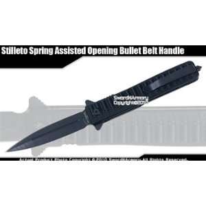   Spring Assisted Opening Knife w/ Bullet Belt Handle