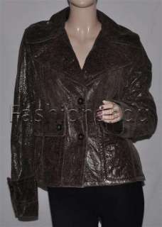 Premise leather jacket Size L in brown color NEW  