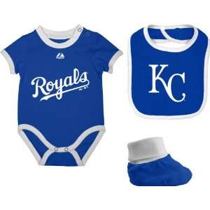 Kansas City Royals Infant Navy Triple Play 3 Pack Bib, Bootie, and 