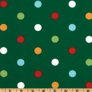  44 Wide Over The River Dots Dark Green Fabric By The 