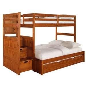  Powell Ranch Cinnamon Staircase Bunk Bed   FREE Trundle 